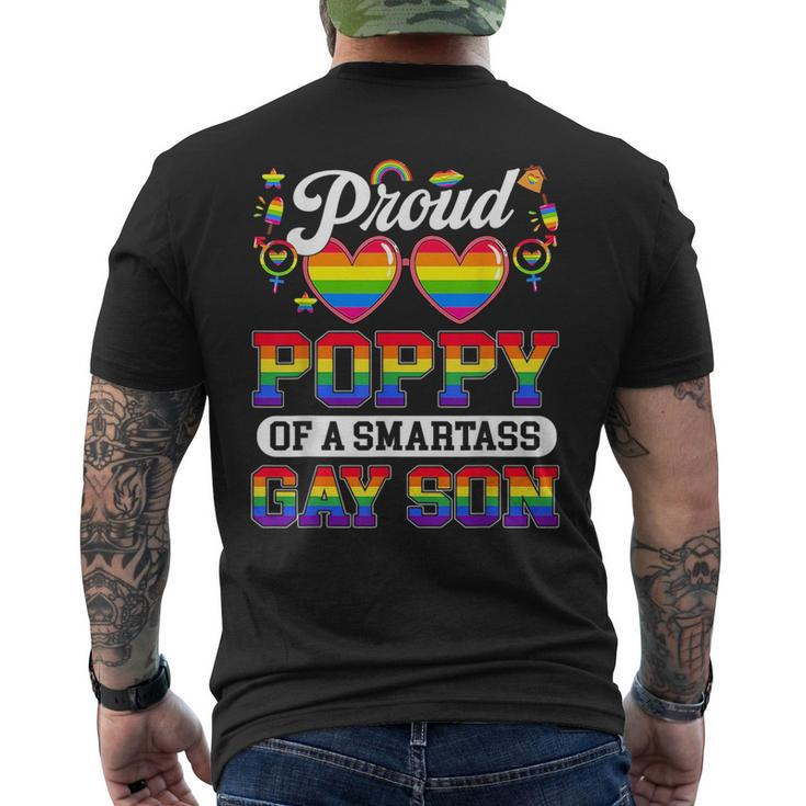 Proud Poppy Of A Smartass Gay Son Lgbt Gay Pride Month  Mens Back Print T-shirt