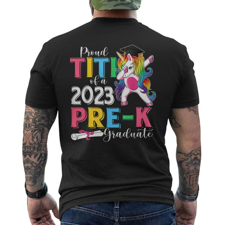 Proud Titi Of A 2023 Prek Graduate Dabbing Unicorn Men's Back Print T-shirt