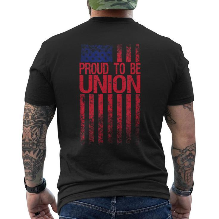 Proud To Be Union Workers Skilled Worker Us Flag Labor Day Men's T-shirt Back Print