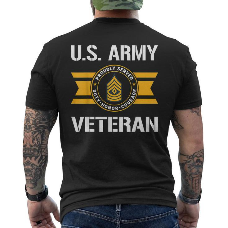 Proudly Served Us Army Veteran E8 First Sergeant Men's Back Print T-shirt
