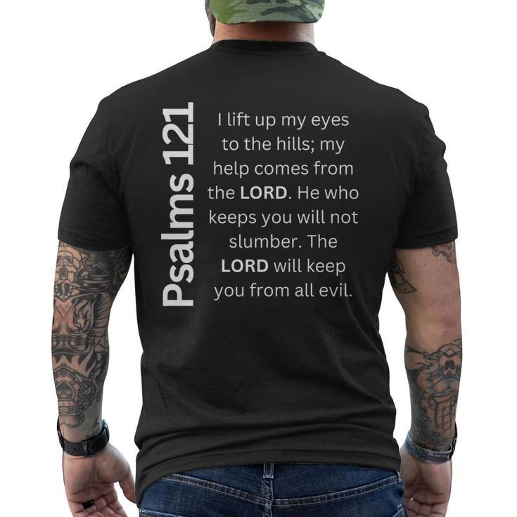 Psalms 121 My Help Comes From The Lord   Mens Back Print T-shirt