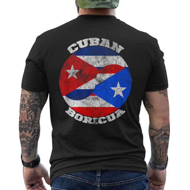 Puerto Rico And Cuba Flag Half Boricua Half Cuban Men's T-shirt Back Print