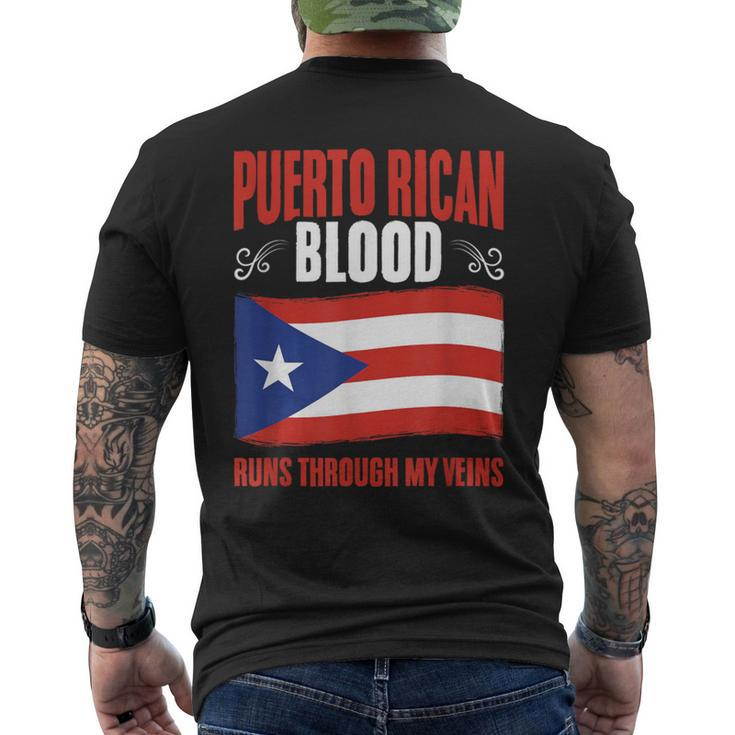 Puerto Rico Flag Boricua Puerto Rican Blood Pride Men's T-shirt Back Print