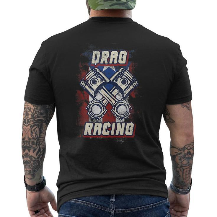 Puerto Rico Flag Drag Racing Fiebre Import Car Racers Racing Funny Gifts Mens Back Print T-shirt