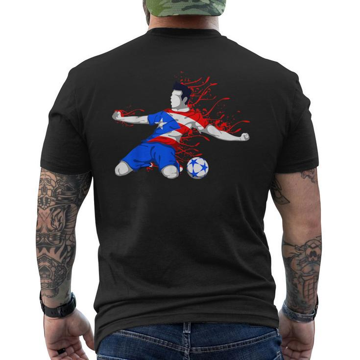 Puerto Rico Soccer Puerto Rican National Flag Football Lover Men's T-shirt Back Print
