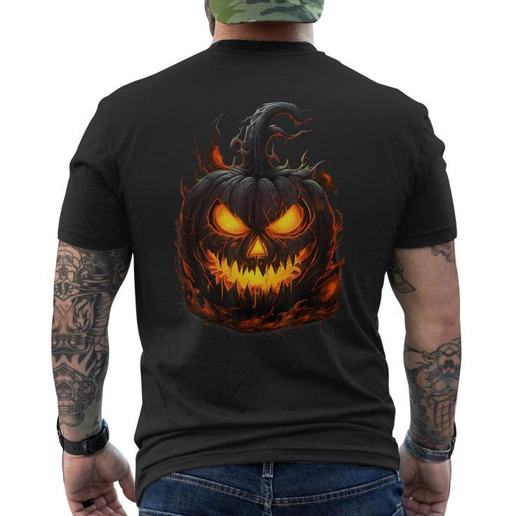 Pumpkin Scary Spooky Halloween Costume For Woman Adults Men's T-shirt Back Print