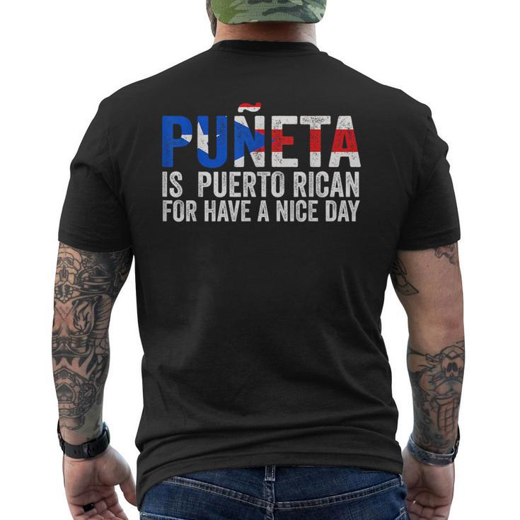 Puñeta Is Puerto Rican For Have A Nice Day Puerto Rico Men's Back Print T-shirt