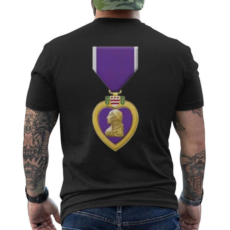 Purple Heart Us Military Purple Heart Veteran Men's Back Print T-shirt