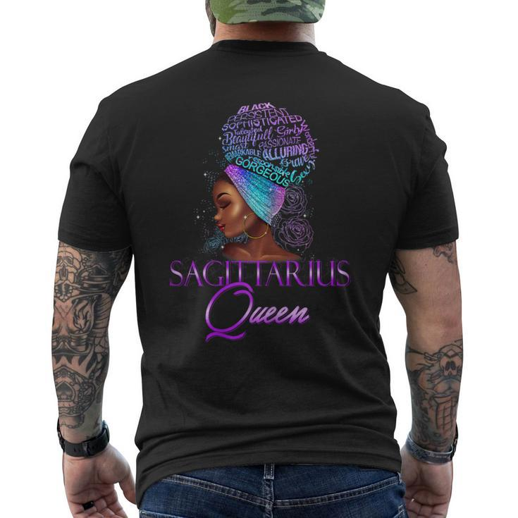 Purple Sagittarius Queen African American November December Men's T-shirt Back Print
