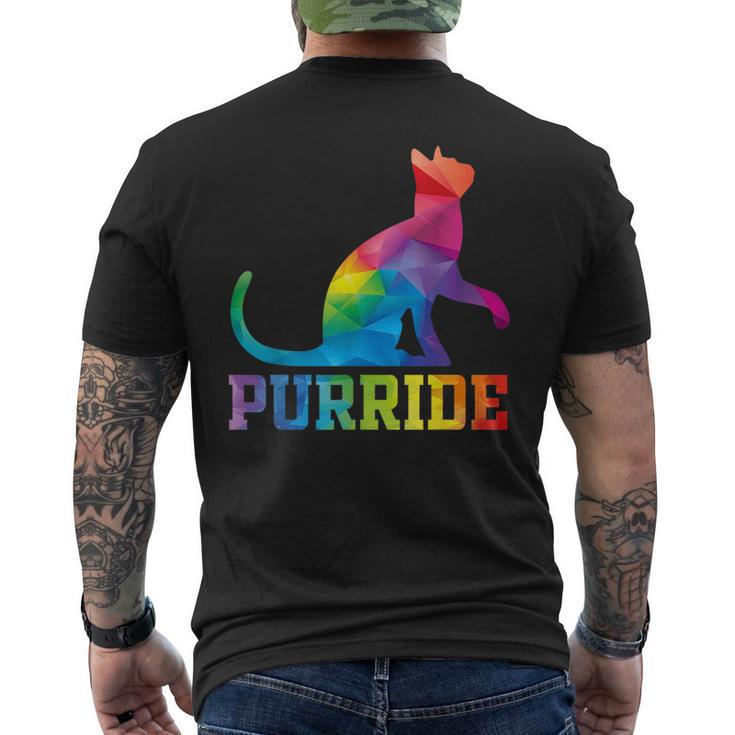 Purride Cat Gay Pride Lgbt Month 2023 Lgbt Love Cat Gift  Mens Back Print T-shirt