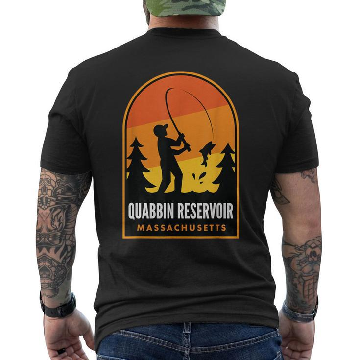 Quabbin Reservoir Massachusetts Fishing Men's T-shirt Back Print