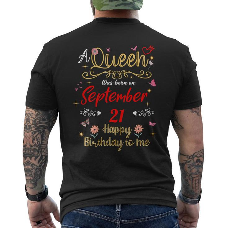 A Queen Was Born On September 21 September 21St Birthday Men's T-shirt Back Print