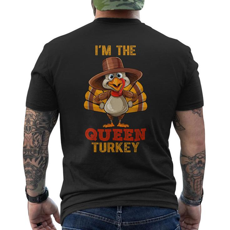 Queen Turkey Matching Family Group Thanksgiving Men's T-shirt Back Print