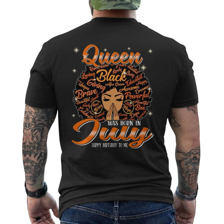 Queen Was Born In July Black History Birthday Junenth   Mens Back Print T-shirt