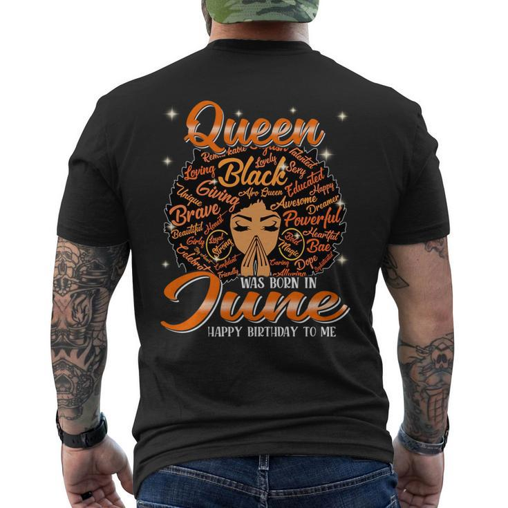 Queen Was Born In June Black History Birthday Junenth   Mens Back Print T-shirt