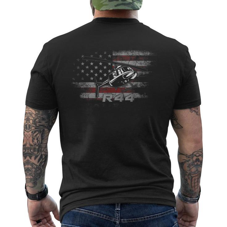 R44 Helicopter Pilot Aviation  Gift  Mens Back Print T-shirt