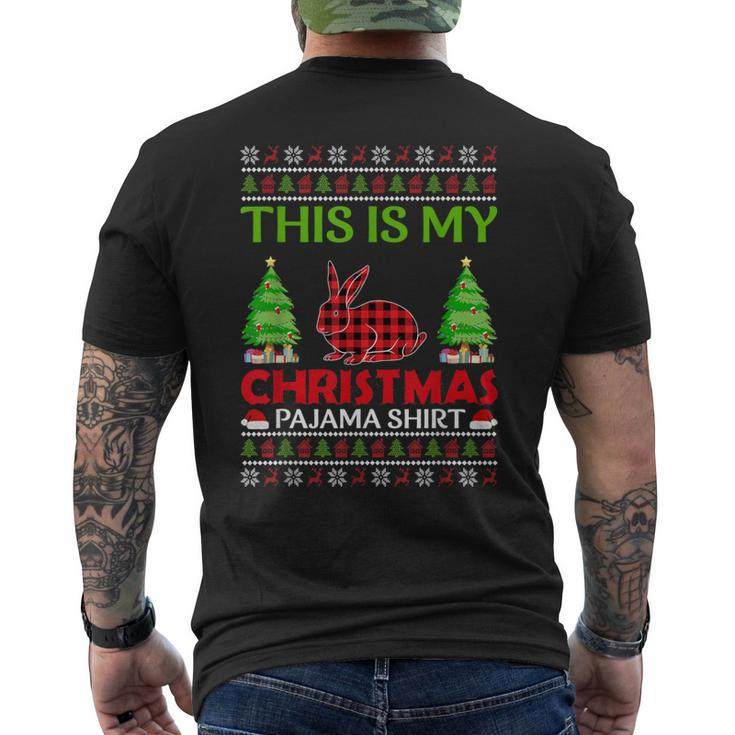This Is My Rabbit Xmas Pajama Ugly Sweater Christmas Men's T-shirt Back Print