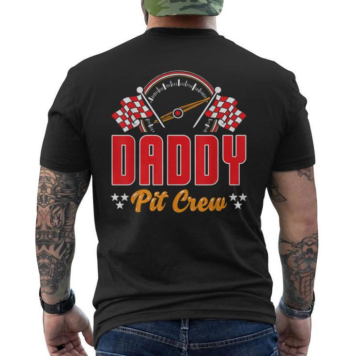 Race Car Birthday Party Matching Family Daddy Pit Crew Men's T-shirt Back Print