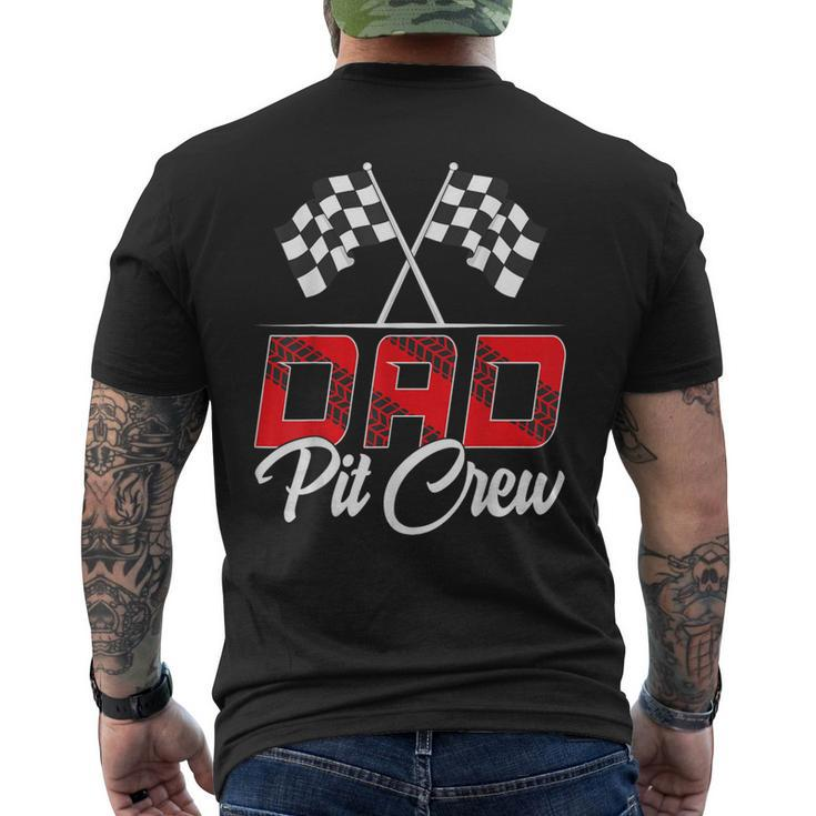Race Car Birthday Party Racing Family Dad Pit Crew Men's T-shirt Back Print