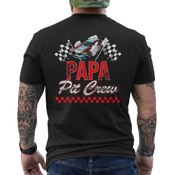 Race Car Birthday Party Racing Family Papa Pit Crew Racing Funny Gifts Mens Back Print T-shirt