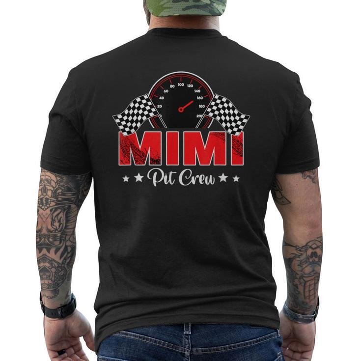Race Car Racing Family Mimi Pit Crew Birthday Party Men's T-shirt Back Print