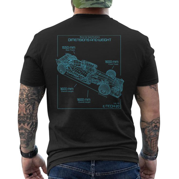 Racing Car Specifications Racing Funny Gifts Mens Back Print T-shirt