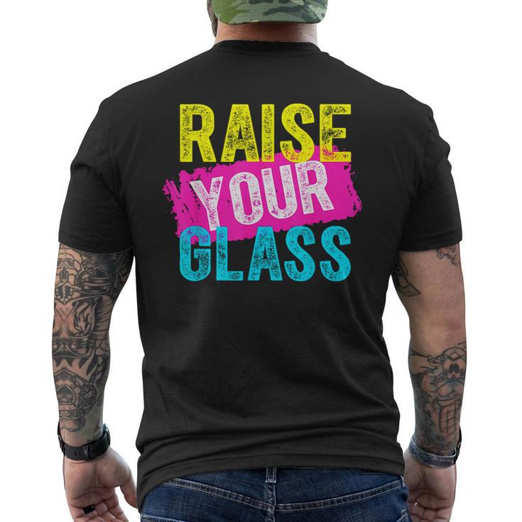 Raise Your Glass  Mens Back Print T-shirt
