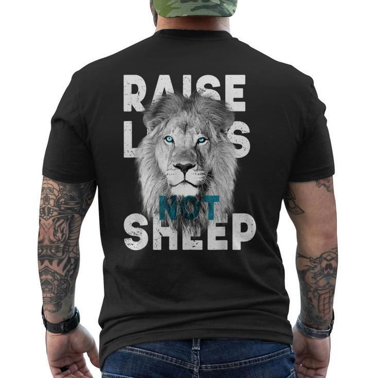 Raise Lions Not Sheep American Patriotic Men's Back Print T-shirt