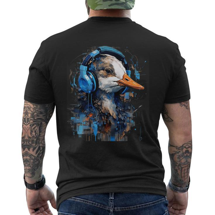 Rave Edm Goose Headphone  Mens Back Print T-shirt
