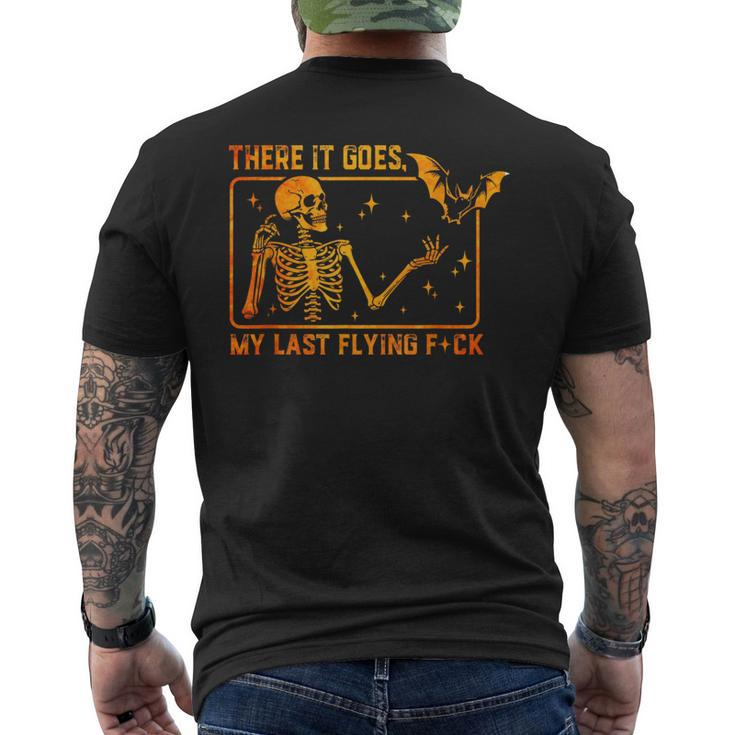 There It Goes My Last Flying Fuck Skeleton Halloween Men's T-shirt Back Print