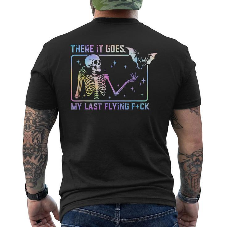There It Goes My Last Flying Fuck Skeleton Tie Dye Men's T-shirt Back Print