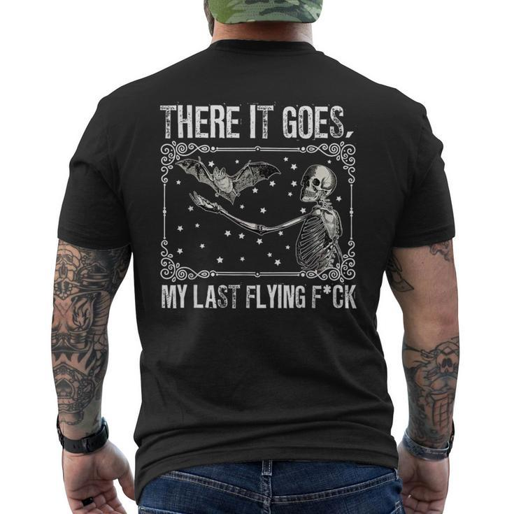 There It Goes My Last Flying Fuck Skeleton Halloween Men's T-shirt Back Print
