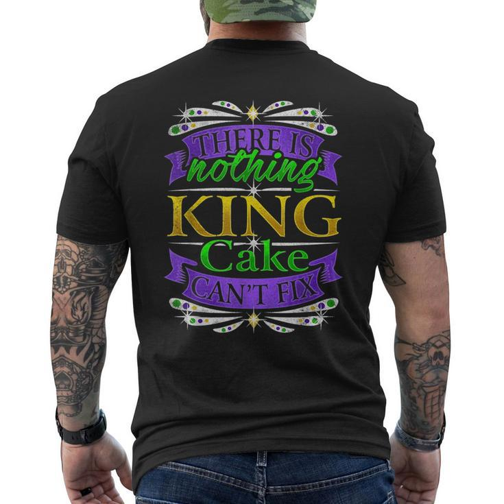 There Is Nothing King Cake Cant Fix Novelty Pun Humor Men's Back Print T-shirt