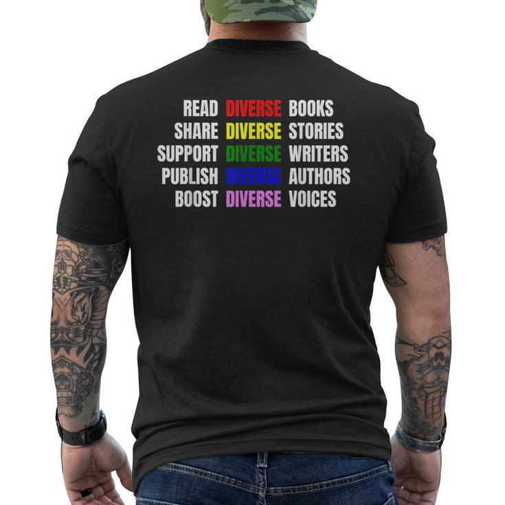 Read Diverse Books Reading Equality Book Lover Reading Funny Designs Funny Gifts Mens Back Print T-shirt