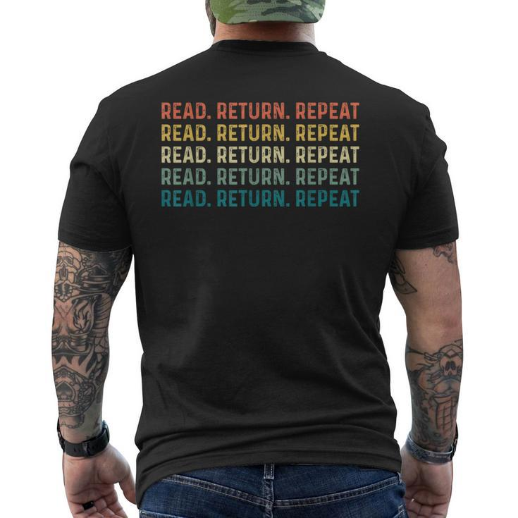 Read Return Repeat Cute Librarian Library Worker  Mens Back Print T-shirt