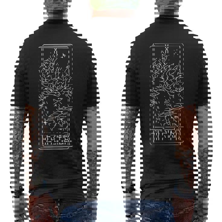 Reader Tarot Card Reading Book Tarot Card Author Writer Reading Funny Designs Funny Gifts Mens Back Print T-shirt