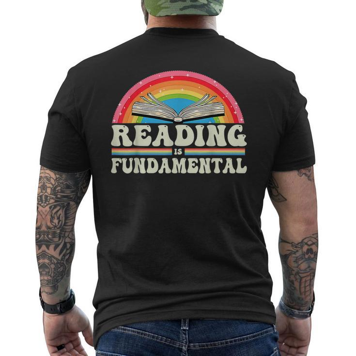 Reading Is Fundamental Geeky Bookworm Poetry Literature  Mens Back Print T-shirt
