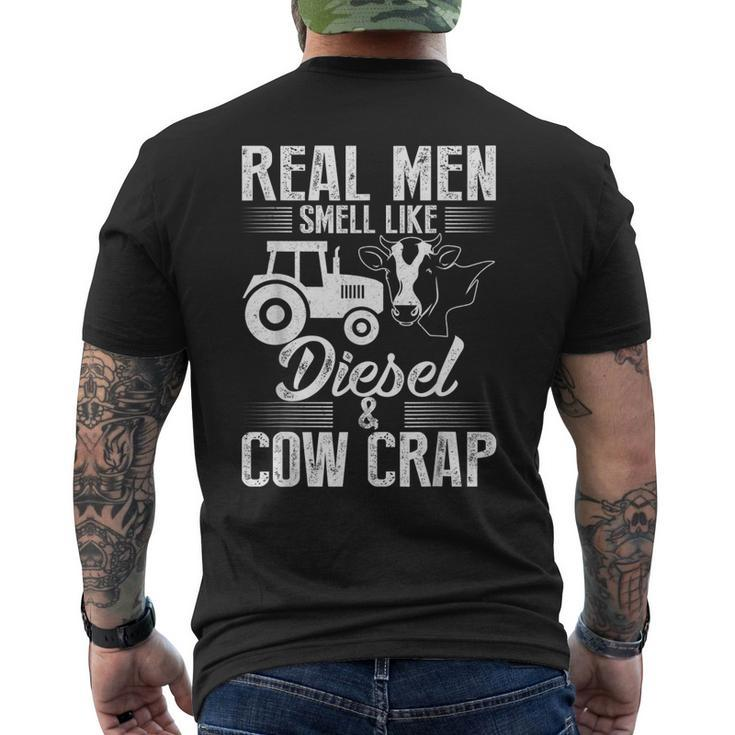 Real Farmer Men Smell Like Diesel Cow Crap Men's Back Print T-shirt