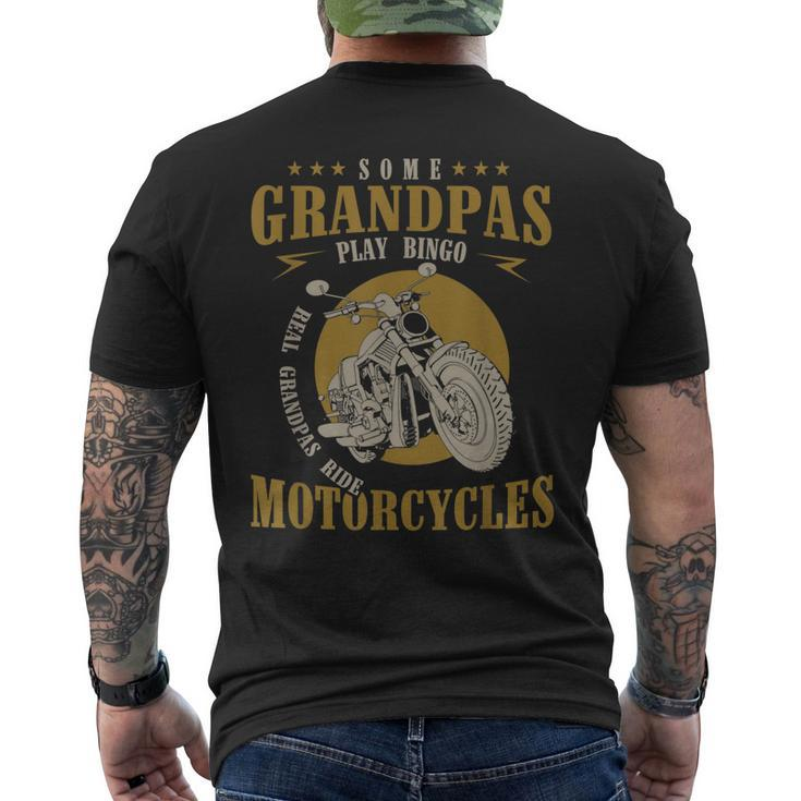 Real Grandpas Ride Motorcycles Grandpa Biker Men's Back Print T-shirt