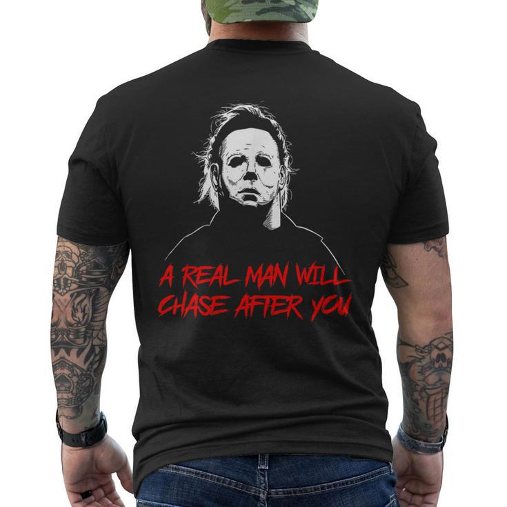 A Real Man Will Chase After You Halloween Men's T-shirt Back Print