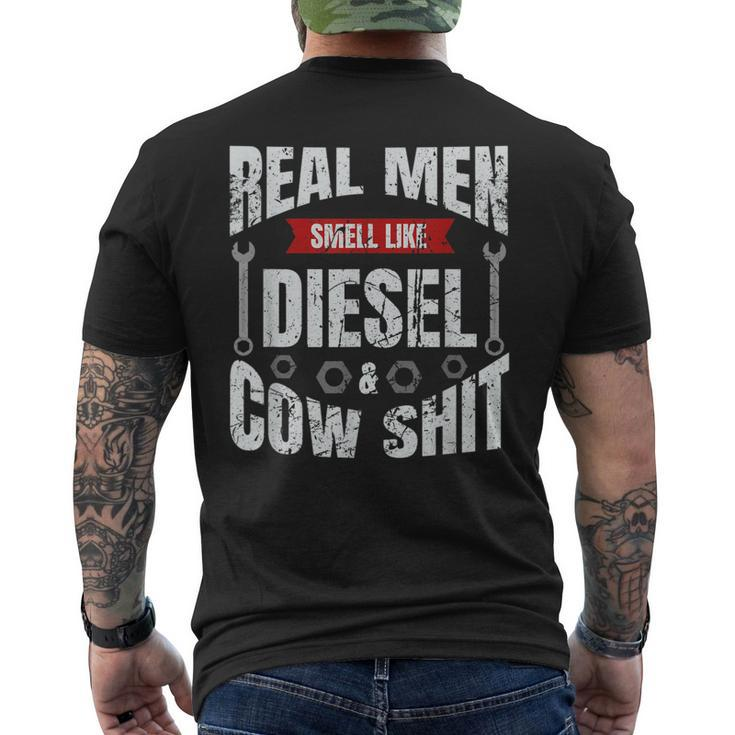 Real Men Smell Like Diesel And Cow Shit Men's Back Print T-shirt