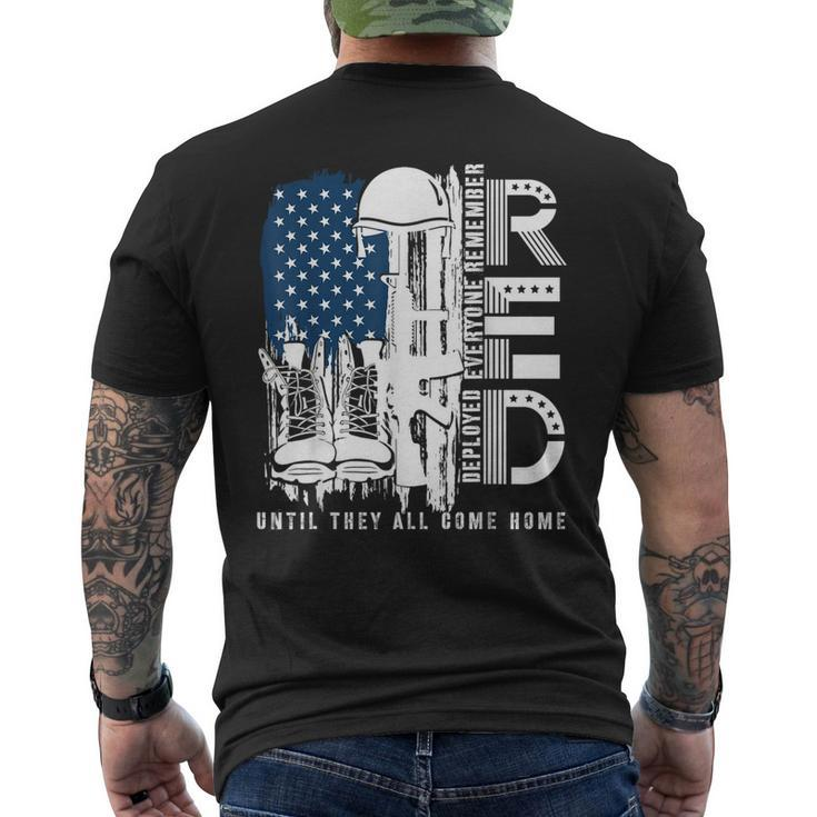 Red Friday Military We Wear Red Support Our Troops Us Flag Men's T-shirt Back Print