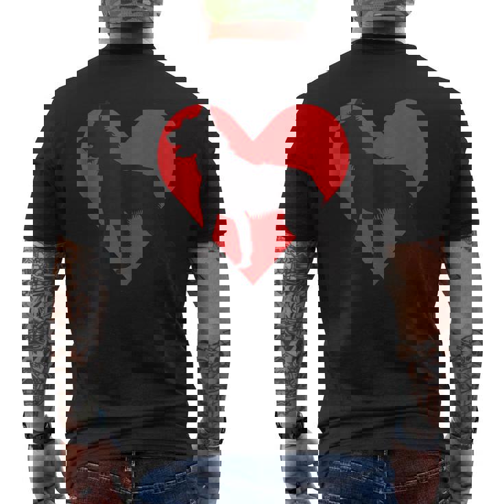 Red Heart Cute Dog Bouvier Des Ardennes Men's T-shirt Back Print