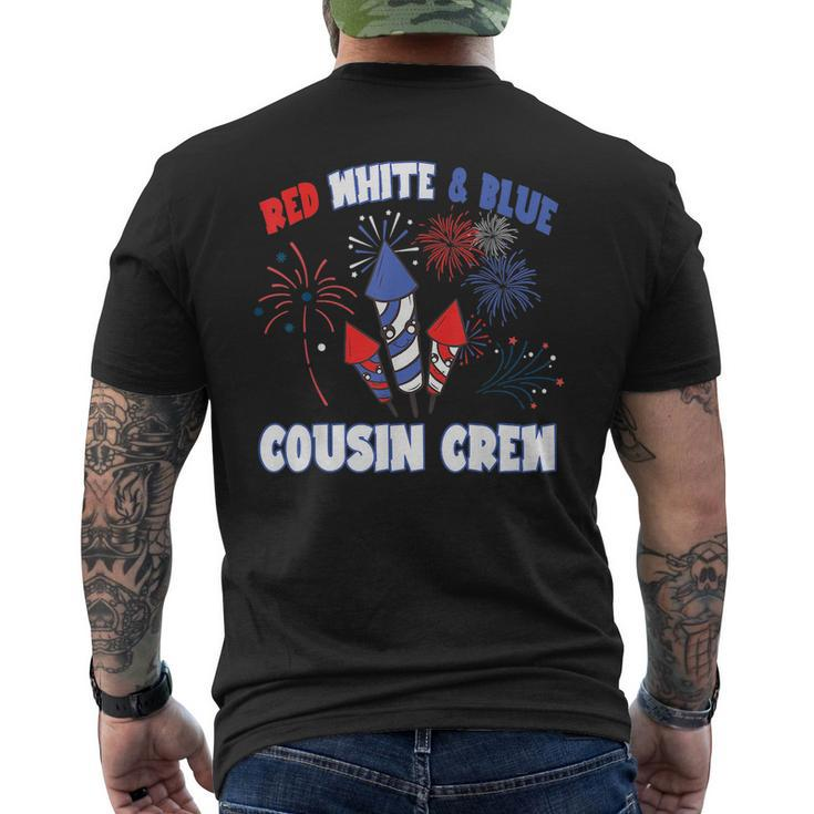 Red White & Blue Cousin Crew Fireworks Usa Flag 4Th Of July  Mens Back Print T-shirt