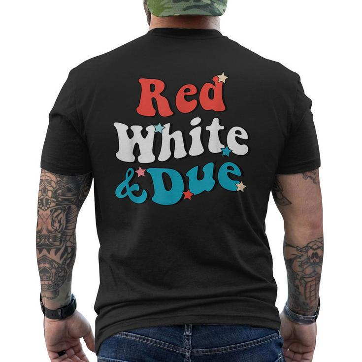 Red White And Due 4Th Of July Usa Baby Reveal American  Mens Back Print T-shirt