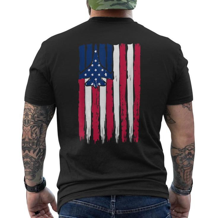 Red White Blue Air Force Flight Aviation American Flag Usa Men's Back Print T-shirt