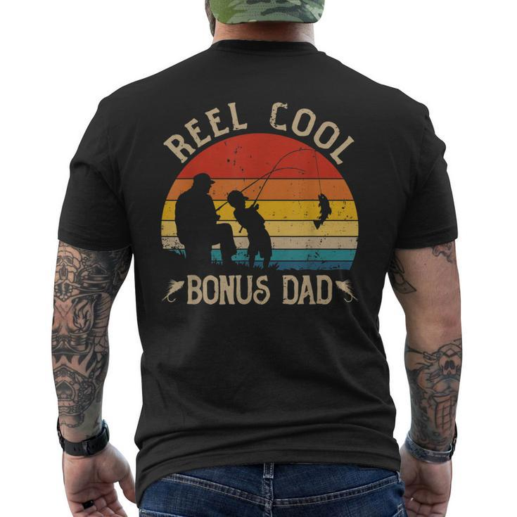 Reel Cool Bonus Dad Fishing Fathers Day Men's Back Print T-shirt