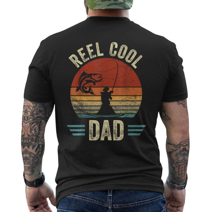 Reel Cool Dad Fathers Day Fisherman Fishing Vintage Mens Back Print T-shirt