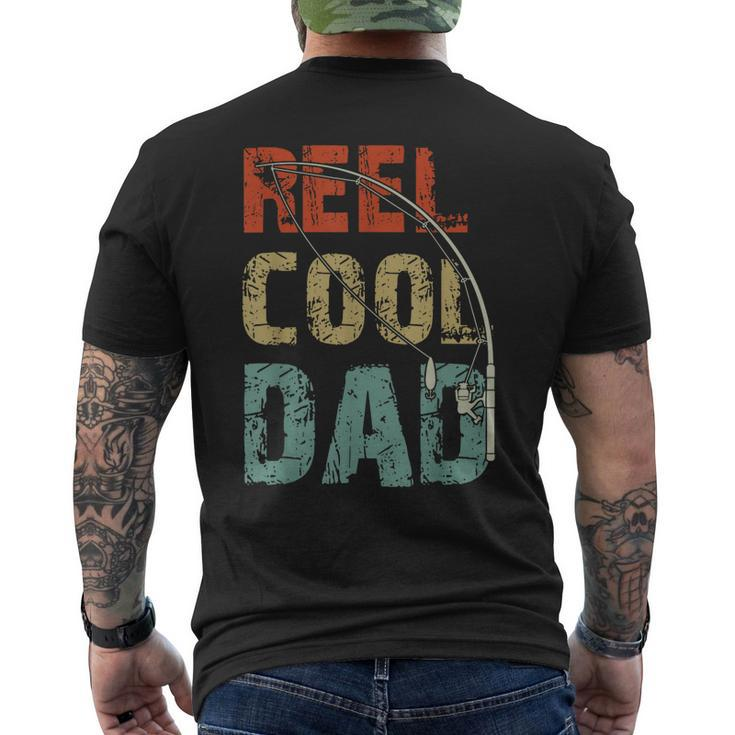 Reel Cool Dad Funny Fishing Fathers Day Fisherman Daddy  Mens Back Print T-shirt