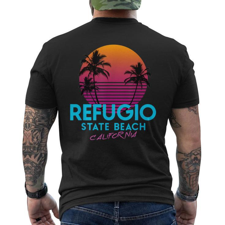 Refugio State Beach California Retro Wave 80S Men's T-shirt Back Print